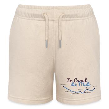 Canal du midi villes - Short de jogging enfant bio Stanley/Stella - écru doux - Devant