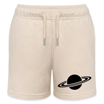 Silhouette de l’anneau de la planète Saturne - Short de jogging enfant bio Stanley/Stella - écru doux - Devant
