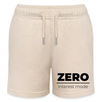 Zero Interest Mode | Minimal Statement - Kids Organic Sweat Shorts by Stanley/Stella - soft Ecru - Front