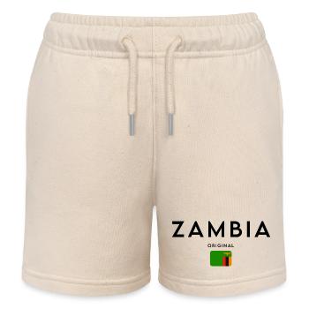 Sambische Flagge, elegantes minimalistisches Design - Kinder Organic Joggingshorts Mini Bolter von Stanley/Stella - Natur - Vorne