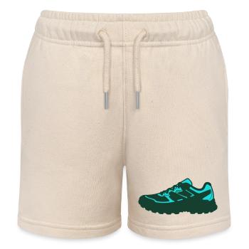 Flat Icon Sporty Sneaker - Kids Organic Sweat Shorts by Stanley/Stella - soft Ecru - Front