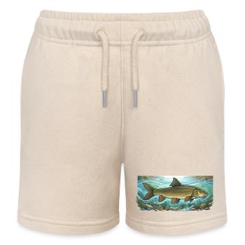 Pêche au barbeau Pêche - Short de jogging enfant bio Stanley/Stella - écru doux - Devant