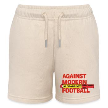 Against Modern Football No Pyro No Party - Kids Organic Sweat Shorts by Stanley/Stella - soft Ecru - Front