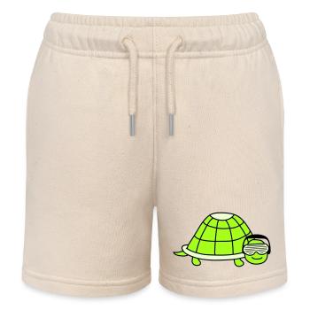 Tortue mignonne DJ mignon Musique de fête Animal - Short de jogging enfant bio Stanley/Stella - écru doux - Devant