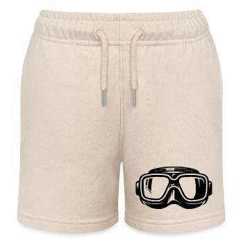 Diving Mask Silhouette Logo Style - Kids Organic Sweat Shorts by Stanley/Stella - soft Ecru - Front