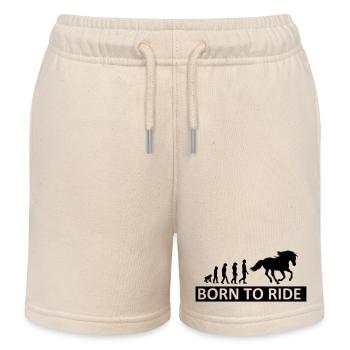 Horses, horse, riding, pony, cowboy, trot, Gallop - Kids Organic Sweat Shorts by Stanley/Stella - soft Ecru - Front