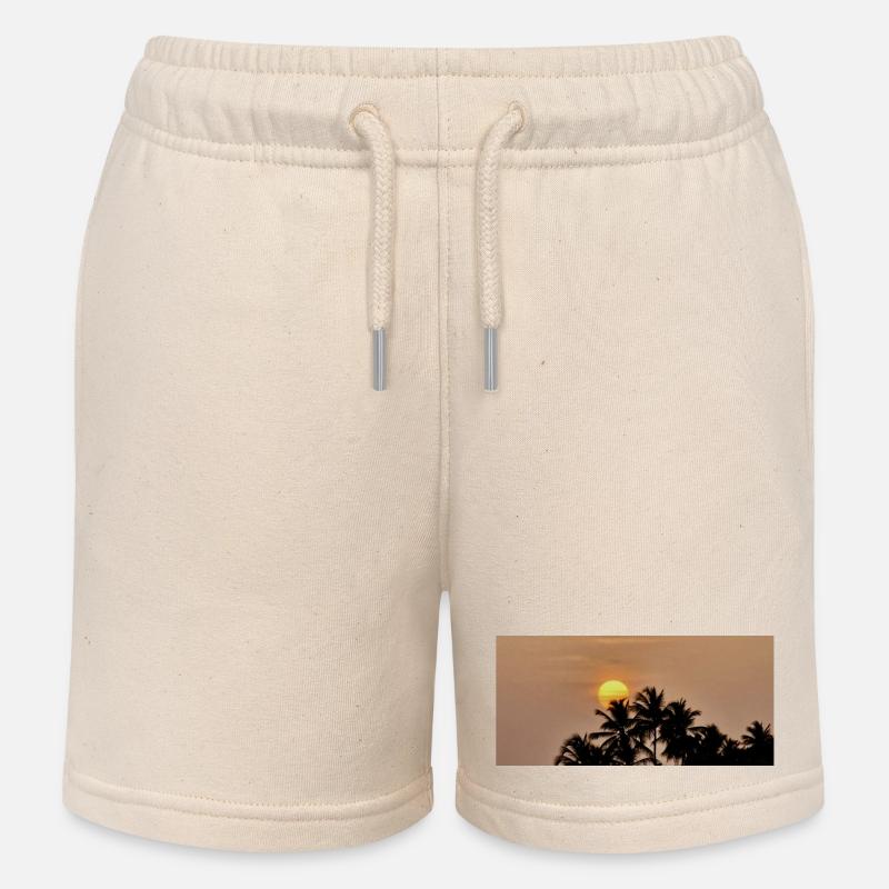 Silhouette Palm Trees au Coucher de Soleil - Short de jogging enfant bio Stanley/Stella - écru doux