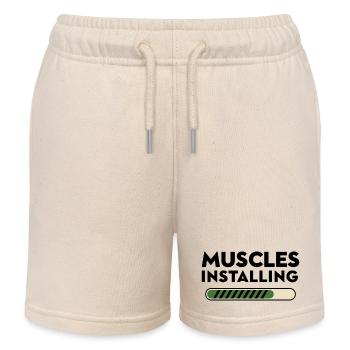 Muscles Installing Progress Bar Fitness Gym - Kids Organic Sweat Shorts by Stanley/Stella - soft Ecru - Front