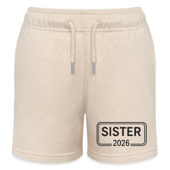 Annonce de la Grande Sœur 2026 - Short de jogging enfant bio Stanley/Stella - écru doux - Devant