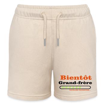 Bientôt grand frere - Short de jogging enfant bio Stanley/Stella - écru doux - Devant