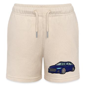 Silhouette de voiture de sport bleu minuit - Short de jogging enfant bio Stanley/Stella - écru doux - Devant