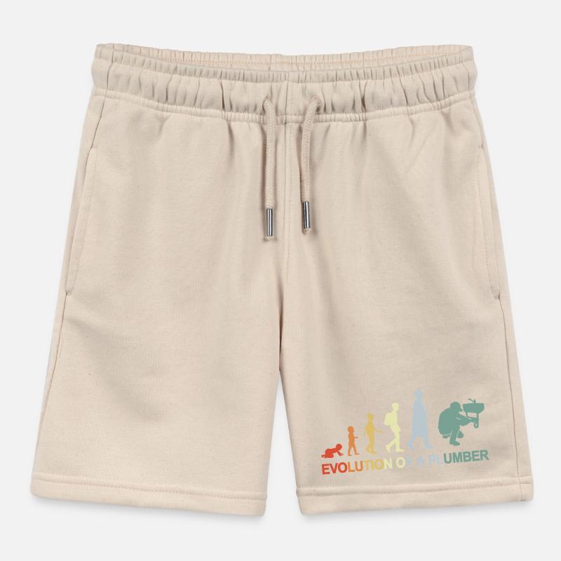 Plumber Evolution Kids Organic Sweat Shorts by Stanley/Stella