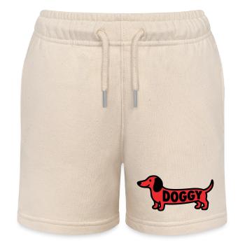 Dachshund Dog Doggy Saying Red - Kids Organic Sweat Shorts by Stanley/Stella - soft Ecru - Front