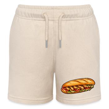 Freshly filled baguette sandwich - Kids Organic Sweat Shorts by Stanley/Stella - soft Ecru - Front