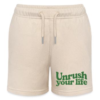 Slow down | Slow Living Mindfulness - Kids Organic Sweat Shorts by Stanley/Stella - soft Ecru - Front
