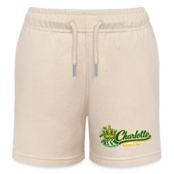 Design rétro vintage de Charlotte Queen City - Short de jogging enfant bio Stanley/Stella - écru doux - Devant