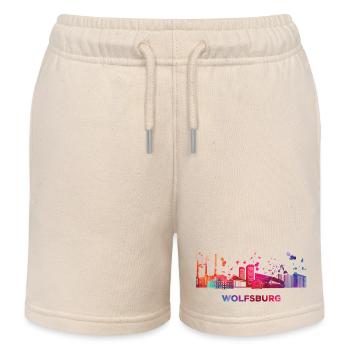 Wolfsburger Skyline Wolfsburg - Kinder Organic Joggingshorts Mini Bolter von Stanley/Stella - Natur - Vorne