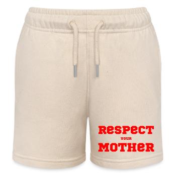 Respect Your Mother – Saying - Kids Organic Sweat Shorts by Stanley/Stella - soft Ecru - Front