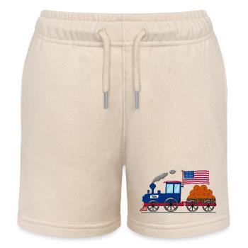 Chemin de fer de basket-ball de drapeau des États-Unis - Short de jogging enfant bio Stanley/Stella - écru doux - Devant