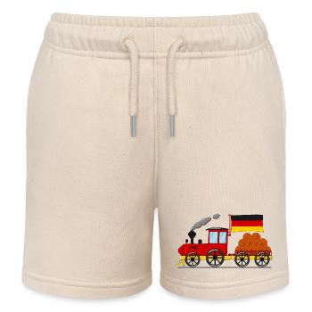 Deutschland Flagge Basketball Eisenbahn - Kinder Organic Joggingshorts Mini Bolter von Stanley/Stella - Natur - Vorne