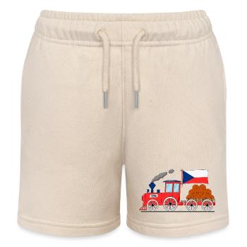 Tschechien Flagge Basketball Eisenbahn - Kinder Organic Joggingshorts Mini Bolter von Stanley/Stella - Natur - Vorne