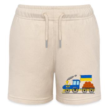 Ukraine Flag Basketball Chemin de fer - Short de jogging enfant bio Stanley/Stella - écru doux - Devant