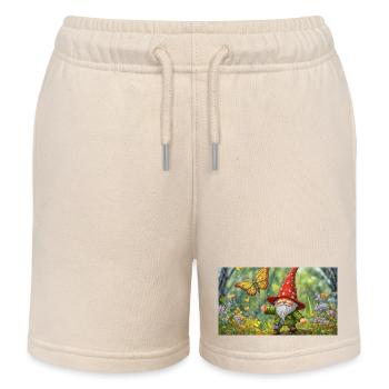 niedliche kleine zwerge alltag fliegender schmetterling - Kinder Organic Joggingshorts Mini Bolter von Stanley/Stella - Natur - Vorne