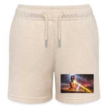 gruselige mythische Orte – Rapa Nui Osterinsel - Kinder Organic Joggingshorts Mini Bolter von Stanley/Stella - Natur - Vorne