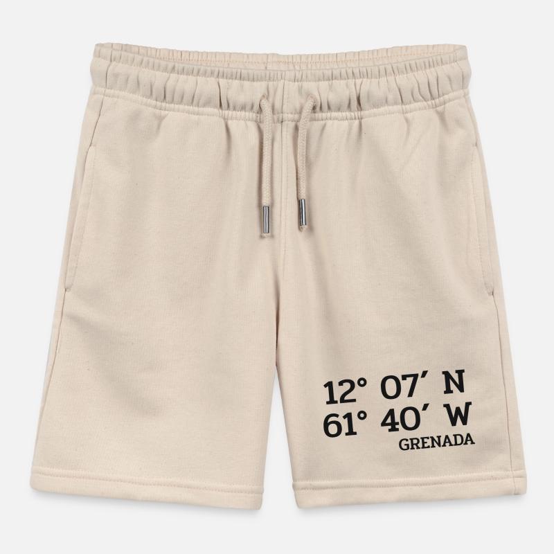 Grenada Coordinates - Coordinates - Caribbean Kids Organic Sweat Shorts by Stanley/Stella