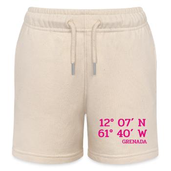 Grenada Coordinates - Koordinaten - Karibik - Kinder Organic Joggingshorts Mini Bolter von Stanley/Stella - Natur - Vorne