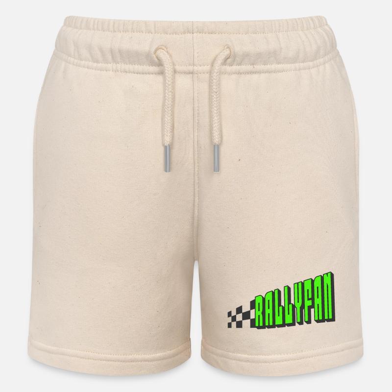 Rallyfan vert noir - Short de jogging enfant bio Stanley/Stella - écru doux