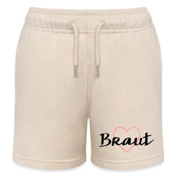 Braut Herz Herzmotiv Junggesellenabschied - Kinder Organic Joggingshorts Mini Bolter von Stanley/Stella - Natur - Vorne