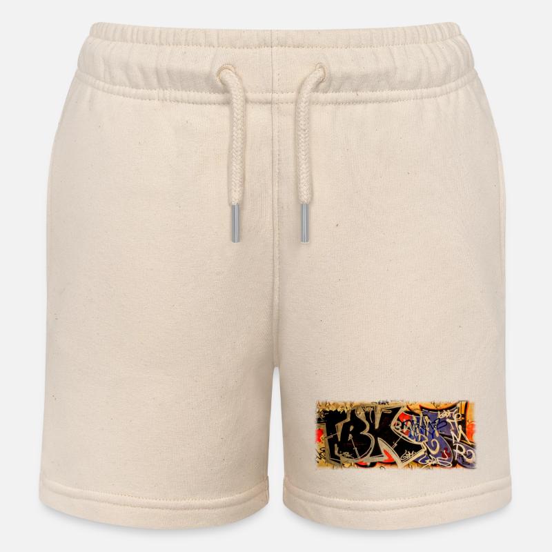 Graffiti - Short de jogging enfant bio Stanley/Stella - écru doux
