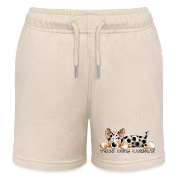 Welsh Corgi Cardigan - Kids Organic Sweat Shorts by Stanley/Stella - soft Ecru - Front