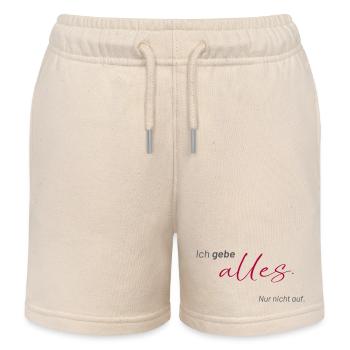 positive Sprüche - Ich gebe alles, nur nicht auf - Kinder Organic Joggingshorts Mini Bolter von Stanley/Stella - Natur - Vorne