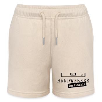 Handwerker im Einsatz Wasserwaage Handwerk Bau - Kinder Organic Joggingshorts Mini Bolter von Stanley/Stella - Natur - Vorne