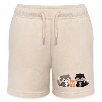 Niedliche Waldtiere Illustration für Kinder - Kinder Organic Joggingshorts Mini Bolter von Stanley/Stella - Natur - Vorne
