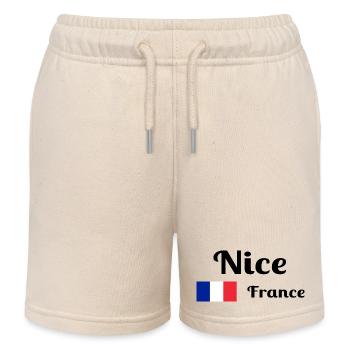 Nizza Frankreich - Stilvolle Drucke - Kinder Organic Joggingshorts Mini Bolter von Stanley/Stella - Natur - Vorne