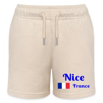 Nizza Frankreich - Stilvolle Drucke - Kinder Organic Joggingshorts Mini Bolter von Stanley/Stella - Natur - Vorne