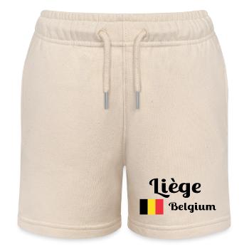 Liège Belgium- Stylish prints - Kids Organic Sweat Shorts by Stanley/Stella - soft Ecru - Front
