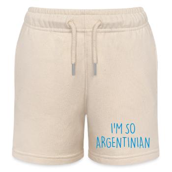 JE SUIS TELLEMENT ARGENTIN Argentine - Short de jogging enfant bio Stanley/Stella - écru doux - Devant