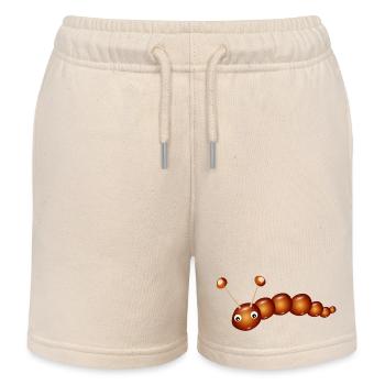Chenille châtaigne mignonne – Enfance et plaisir de l’artisanat - Short de jogging enfant bio Stanley/Stella - écru doux - Devant
