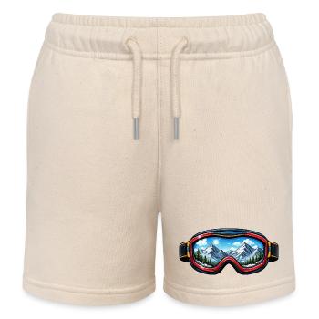 Ski Goggles Landscape - Kids Organic Sweat Shorts by Stanley/Stella - soft Ecru - Front