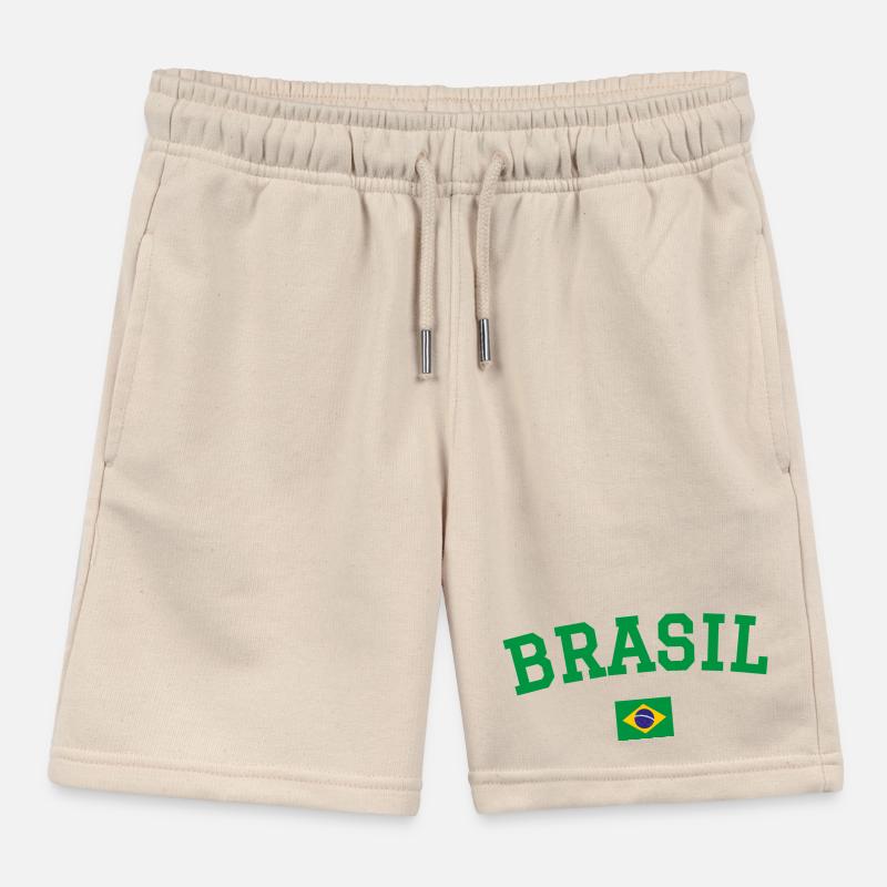 Drapeau du Brésil Conception Vert Short de jogging enfant bio Stanley/Stella