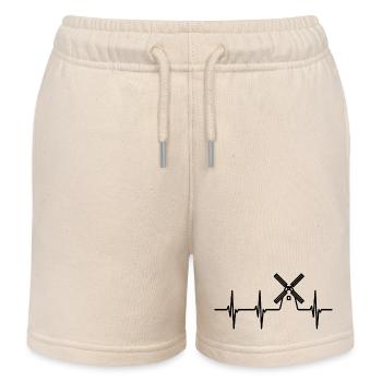 Windmill heartbeat - Kids Organic Sweat Shorts by Stanley/Stella - soft Ecru - Front