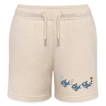 Lustiges Hai-Trio - Kinder Organic Joggingshorts Mini Bolter von Stanley/Stella - Natur - Vorne