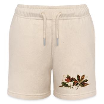 leaves - Kids Organic Sweat Shorts by Stanley/Stella - soft Ecru - Front