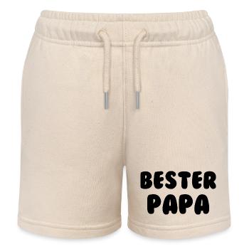 Bester Papa Schwarz - Kinder Organic Joggingshorts Mini Bolter von Stanley/Stella - Natur - Vorne