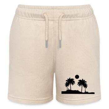 Palm trees - Kids Organic Sweat Shorts by Stanley/Stella - soft Ecru - Front