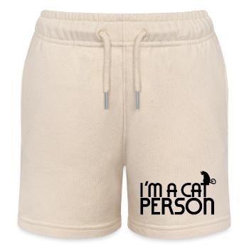 I'm a cat person - Kids Organic Sweat Shorts by Stanley/Stella - soft Ecru - Front